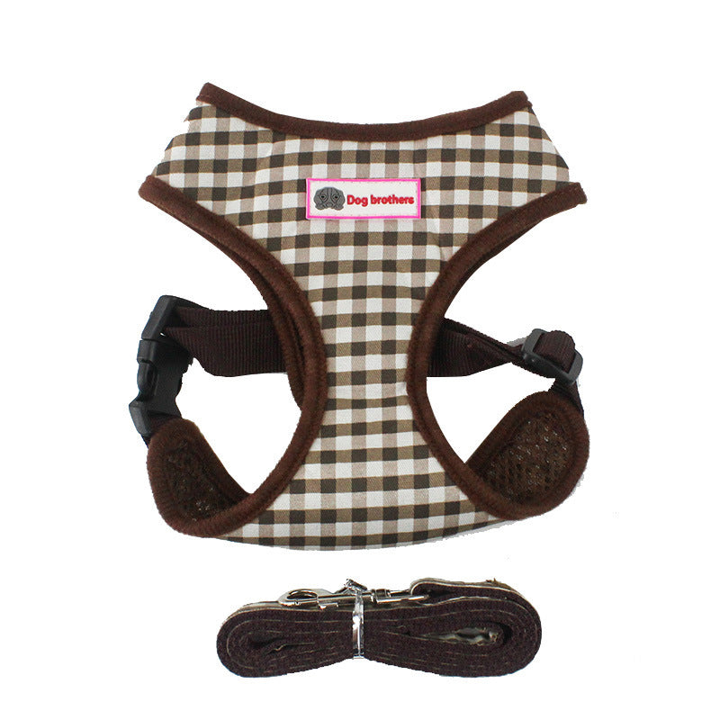 HKM-109331 Adjustable Vest-Style Dog Chest Strap ¨C Lightweight Polyester Traction Belt for Small to Medium Breeds (S, M, L Sizes)