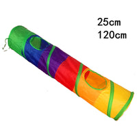 HKM-970643 Rainbow Cat Tunnel and Climbing Frame - 25cm Diameter, 120cm Length, Polyester Material