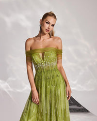 HKM-747411 Elegant Green Ladies Formal Dress - Style EZ25186