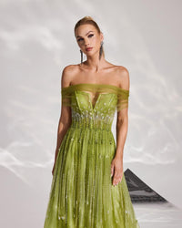 HKM-747411 Elegant Green Ladies Formal Dress - Style EZ25186