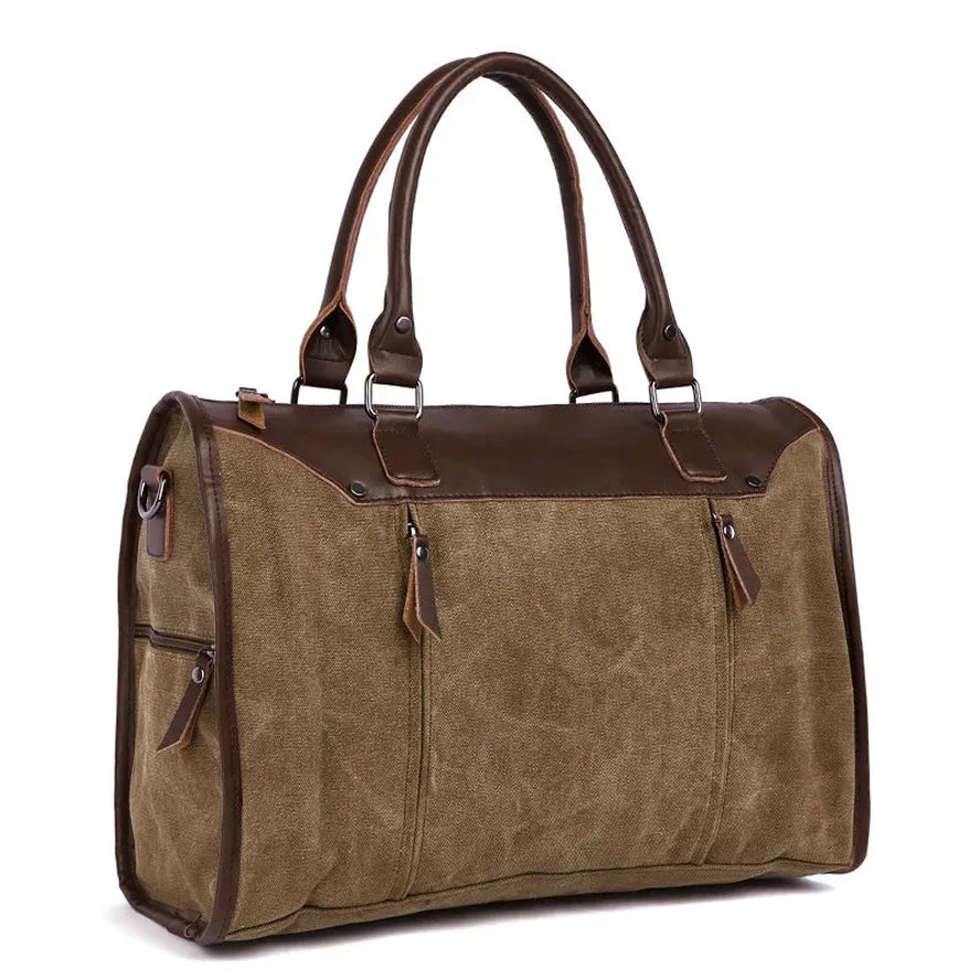 KTX-614547 Vintage Canvas Briefcase Handbag for Men - Casual Style and Versatile Use