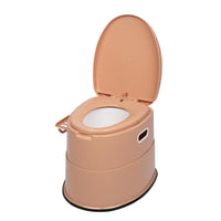 HKM-090387 Portable Toilet with Anti-Slip Pad - Brown Color
