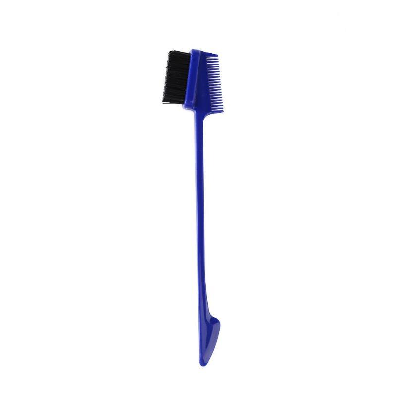 HKM-855443 Double-Sided Hair Edge Comb with Fine Bristles and Portable Design - Available in Blue, Purple, White, Black