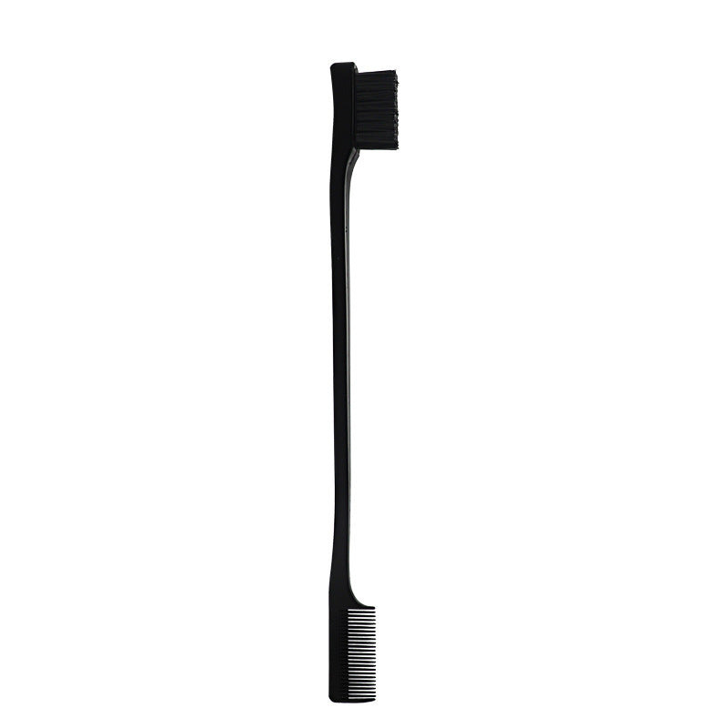 HKM-855443 Double-Sided Hair Edge Comb with Fine Bristles and Portable Design - Available in Blue, Purple, White, Black