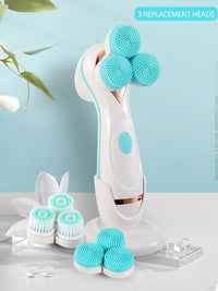 HKM-061779 Electric Face Cleansing Brush with 3 Accessories for Acne and Blackhead Removal