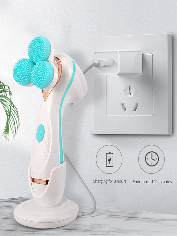 HKM-061779 Electric Face Cleansing Brush with 3 Accessories for Acne and Blackhead Removal