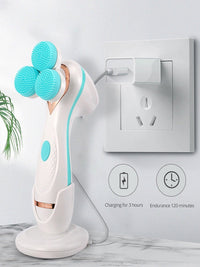 HKM-061779 Electric Face Cleansing Brush with 3 Accessories for Acne and Blackhead Removal