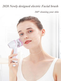 HKM-061779 Electric Face Cleansing Brush with 3 Accessories for Acne and Blackhead Removal