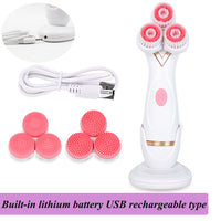 HKM-061779 Electric Face Cleansing Brush with 3 Accessories for Acne and Blackhead Removal