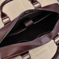 HKM-036435 Retro Crossbody Messenger Bag for Men – Waxed Canvas and Leather, Waterproof Design, Ideal for Business and Travel
