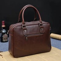 HKM-036435 Retro Crossbody Messenger Bag for Men – Waxed Canvas and Leather, Waterproof Design, Ideal for Business and Travel