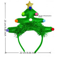 HKM-558739 Festive Handmade Cartoon Christmas Headband with Fluffy Balls and Ribbons