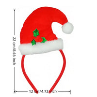 HKM-558739 Festive Handmade Cartoon Christmas Headband with Fluffy Balls and Ribbons