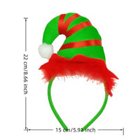 HKM-558739 Festive Handmade Cartoon Christmas Headband with Fluffy Balls and Ribbons