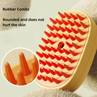 HKM-070291 3-in-1 Steam Brush for Cats and Dogs - Silicone Grooming Tool for Pet Massage and Hair Removal