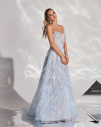 HKM-434387 Elegant Blue Evening Gown for Women with Timeless Design