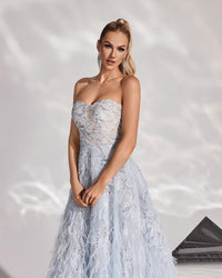 HKM-434387 Elegant Blue Evening Gown for Women with Timeless Design