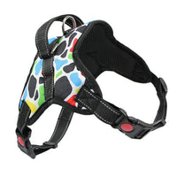 HKM-531859 Reflective Dog Harness and Leash Set - Adjustable Polyester Chest Strap with Scalable Size Options in Yellow, Blue, Gray, and Black