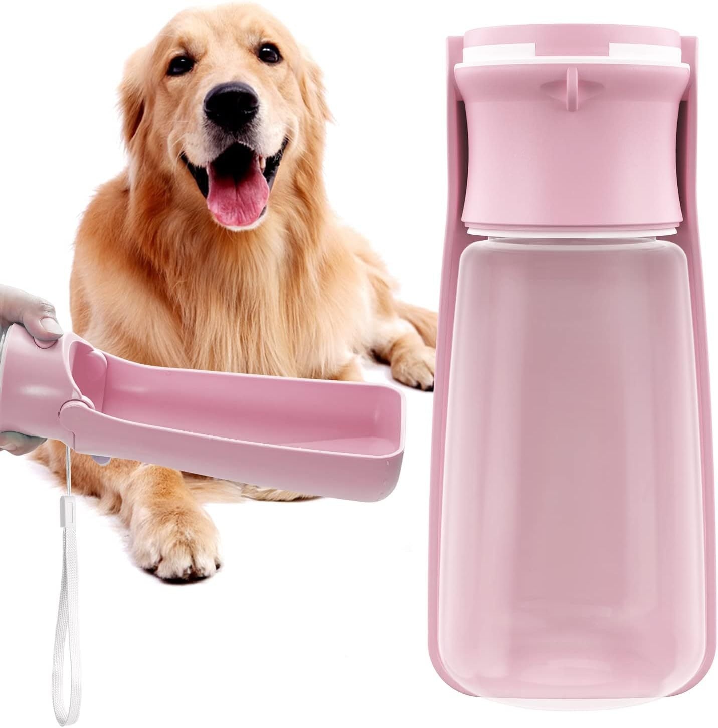 HKM-134675 Portable Dog Water Bottle with Foldable Design and Leak-Proof Features for All Dog Sizes