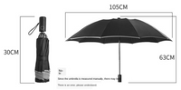 HKM-432723 Inverted Travel Umbrella with 10 Ribs, Auto Close Feature, Reflective Stripes for Safety at Night