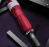 HKM-432723 Inverted Travel Umbrella with 10 Ribs, Auto Close Feature, Reflective Stripes for Safety at Night