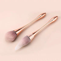 HKM-016979 Rose Gold Multifunctional Makeup Brush with Soft Fiber Wool Bristles