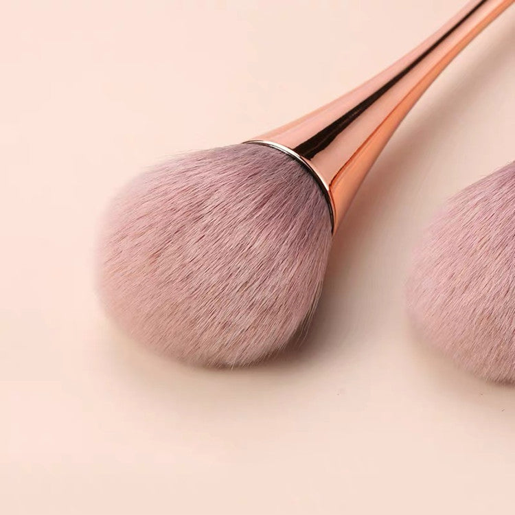 HKM-016979 Rose Gold Multifunctional Makeup Brush with Soft Fiber Wool Bristles