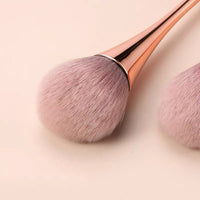 HKM-016979 Rose Gold Multifunctional Makeup Brush with Soft Fiber Wool Bristles