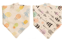 HKM-865171 Double-Sided Cotton Triangle Scarf for Kids - Colorful Printed Bib with Fun Designs