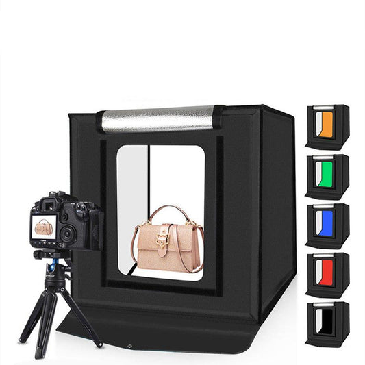 KTX-986515 40CM Adjustable Folding LED Soft Light Box with 6-Color Backdrops