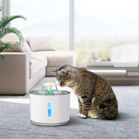 HKM-669971 Stainless Steel 2.4L Pet Water Dispenser for Cats and Dogs with USB Charging
