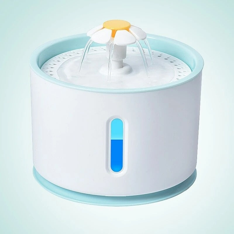 HKM-669971 Stainless Steel 2.4L Pet Water Dispenser for Cats and Dogs with USB Charging