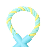 HKM-920787 Bite-Resistant Rubber Dog Toy with Cotton Rope and Snack Compartment