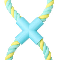 HKM-920787 Bite-Resistant Rubber Dog Toy with Cotton Rope and Snack Compartment