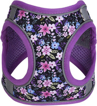 HKM-070803 Adjustable No Pull Dog Harness with Soft Mesh Padded Vest and 5ft Leash - Reflective, Comfortable, Floral Design for Small to Medium Dogs