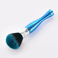 HKM-655379 Portable Nylon Bristle Makeup Brush with Blue Handle