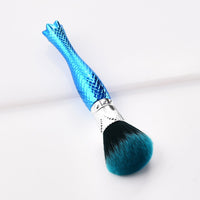 HKM-655379 Portable Nylon Bristle Makeup Brush with Blue Handle