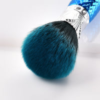 HKM-655379 Portable Nylon Bristle Makeup Brush with Blue Handle