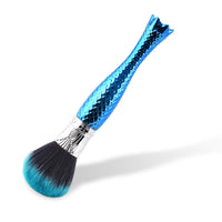 HKM-655379 Portable Nylon Bristle Makeup Brush with Blue Handle