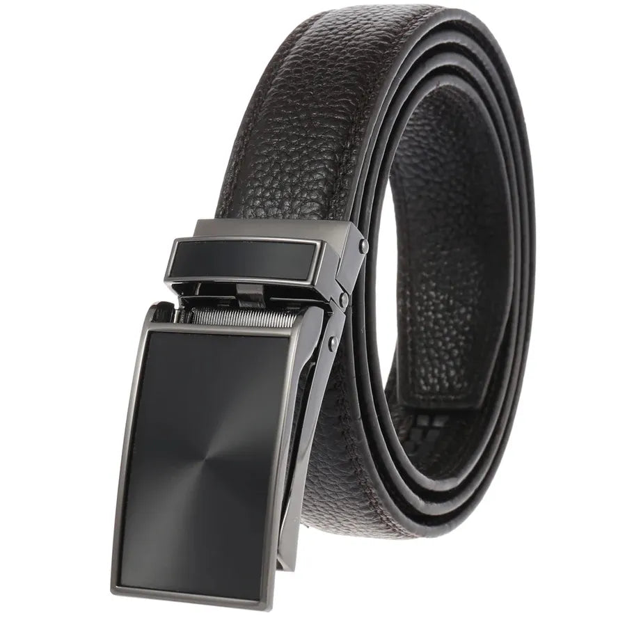 HKM-593939 Automatic Buckle Genuine Leather Belt - Model LY33-30001-5