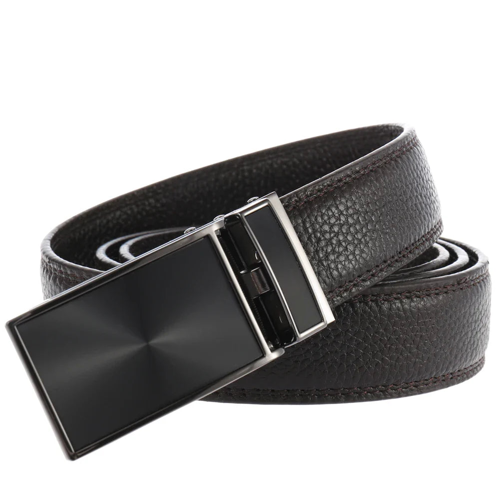 HKM-593939 Automatic Buckle Genuine Leather Belt - Model LY33-30001-5