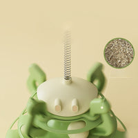 HKM-377555 Interactive Rotating Cat Plate with Feather Toy and Leaking Treats - Four-Layer Entertainment Tower