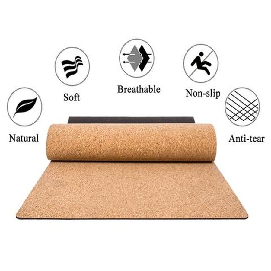 HKM-053011 7 Chakra Cork Yoga Mat for Balanced Energy and Eco-Friendly Practice