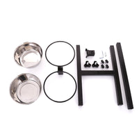 HKM-536595 Stainless Steel Elevated Dog Bowl Set - Durable Pet Tableware in Various Sizes