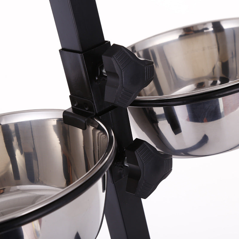 HKM-536595 Stainless Steel Elevated Dog Bowl Set - Durable Pet Tableware in Various Sizes