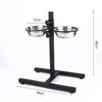 HKM-536595 Stainless Steel Elevated Dog Bowl Set - Durable Pet Tableware in Various Sizes