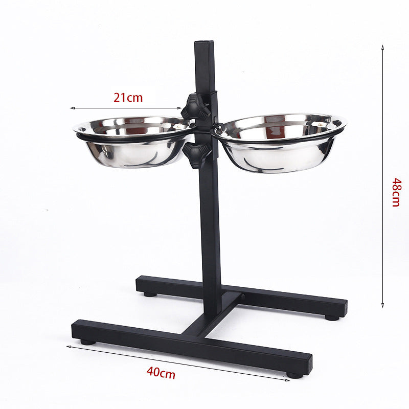 HKM-536595 Stainless Steel Elevated Dog Bowl Set - Durable Pet Tableware in Various Sizes