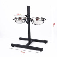 HKM-536595 Stainless Steel Elevated Dog Bowl Set - Durable Pet Tableware in Various Sizes