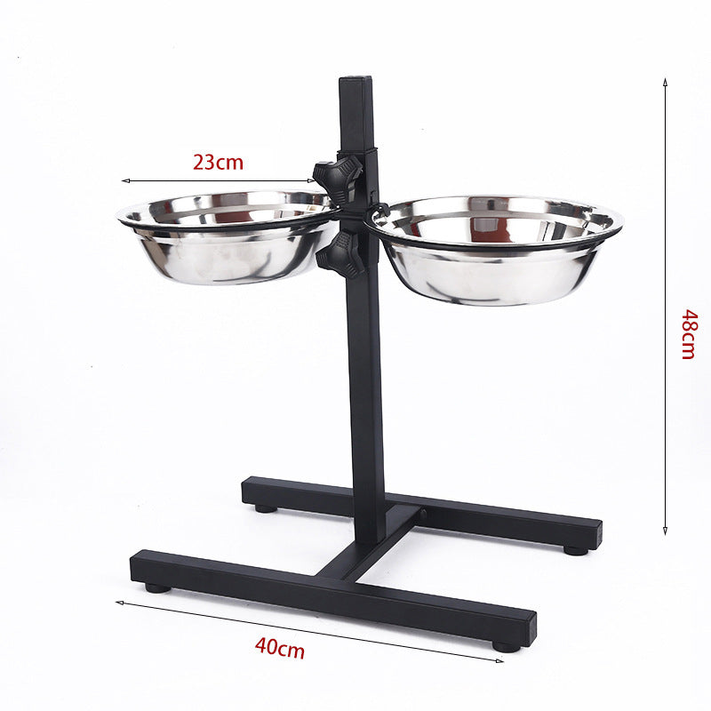 HKM-536595 Stainless Steel Elevated Dog Bowl Set - Durable Pet Tableware in Various Sizes