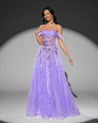 HKM-711187 Elegant Purple Evening Dress for Women - EZ25109